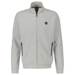 Lerros Herren Sweatjacke Troyer Fog White Melange