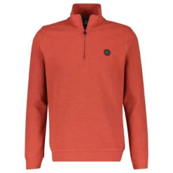 Lerros Herren Sweatshirt Troyer Deep Coral Red