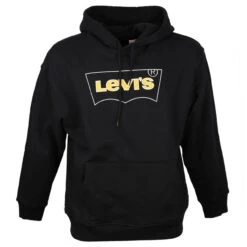 Modezauber Günstiges Geschäft 36 Levis Levi's® Herren Logo Hoodie Sweatshirt Black Yellow Print