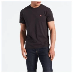 Levis Levi's® Herren Logo T-Shirt Pitch Black 11 Levis Levi's® Herren Logo T-Shirt Pitch Black -Modezauber Günstiges Geschäft levis t shirt basic schwarz ansicht frontal
