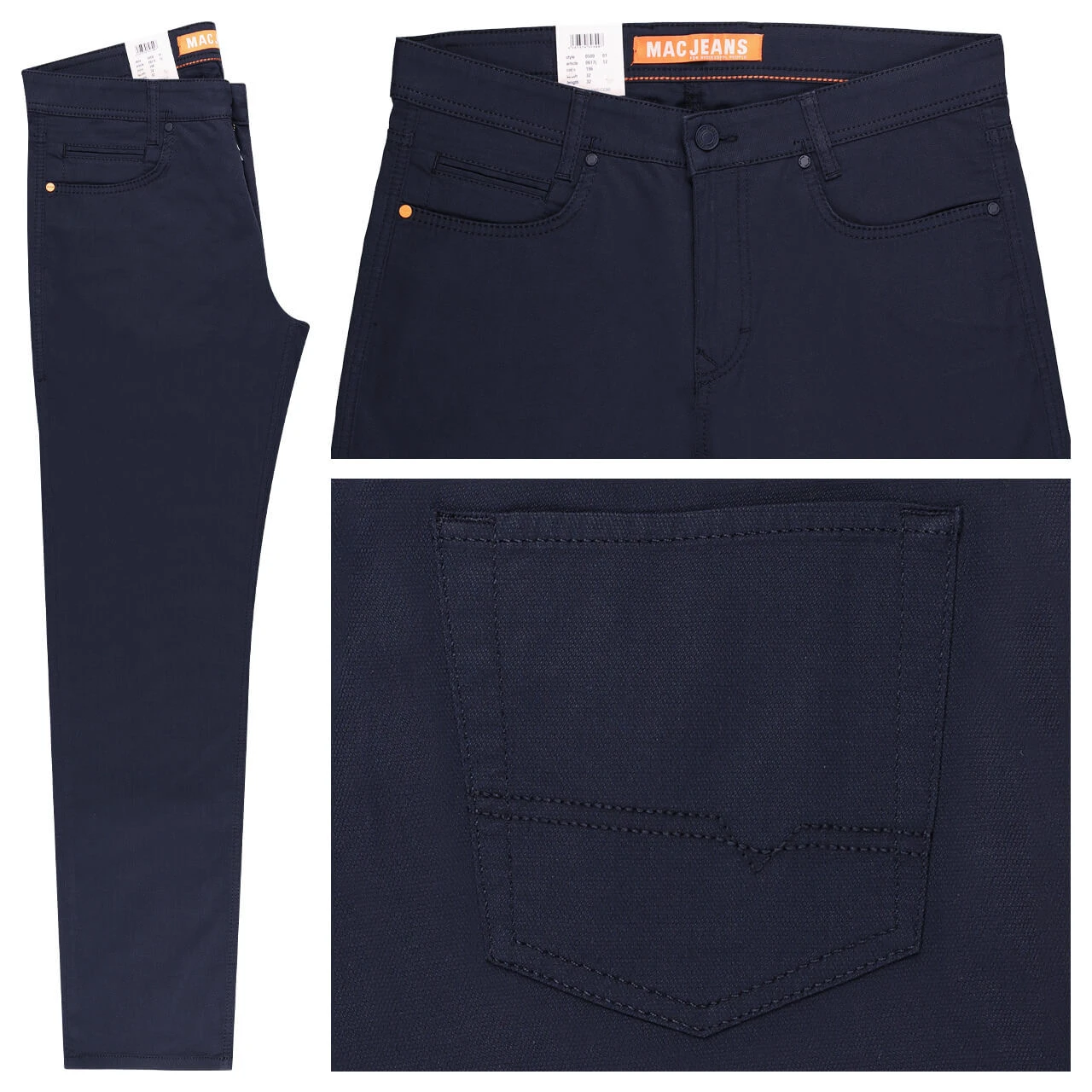 MAC Arne Baumwollhose Nautic Blue Structure 1 MAC Arne Baumwollhose Nautic Blue Structure