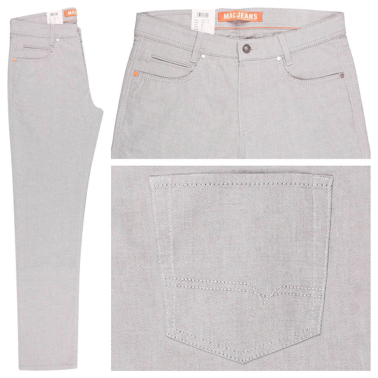 MAC Arne Baumwollhose Light Aluminium Structure 1 MAC Arne Baumwollhose Light Aluminium Structure