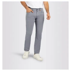 MAC Arne Baumwollhose Rubber Structure -Modezauber Günstiges Geschäft mac jeans arne grau 084 model vorne