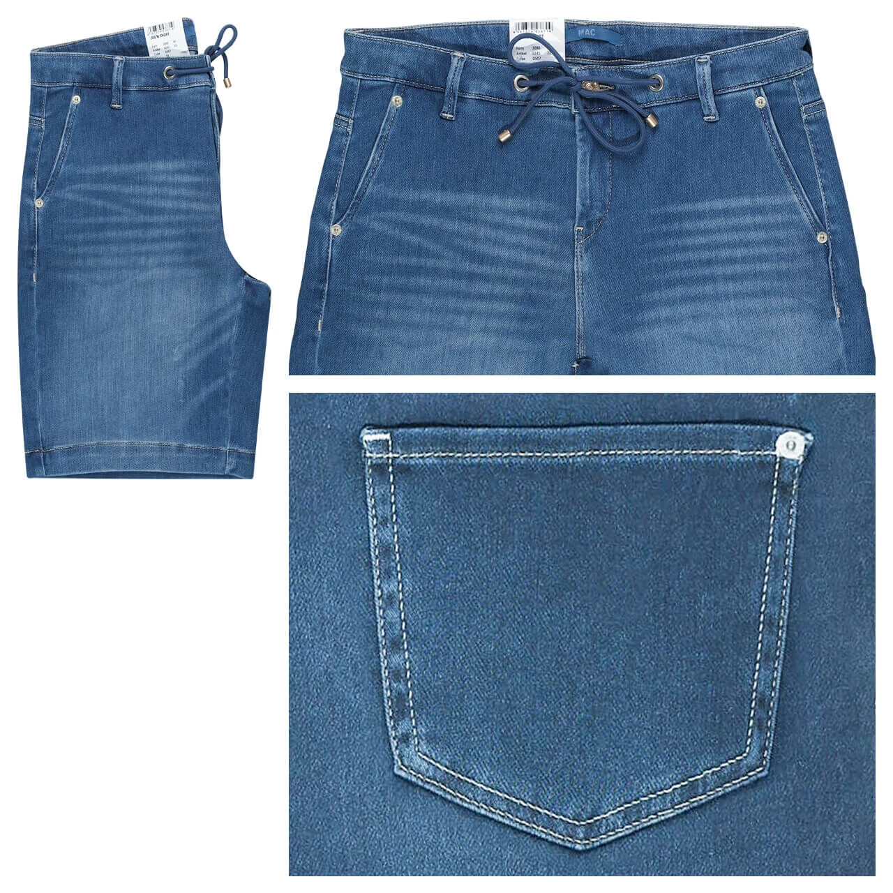 MAC Jogn Short Baumwoll Bermuda Mid Blue Cool Washed 1 MAC Jogn Short Baumwoll Bermuda Mid Blue Cool Washed