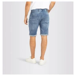 MAC Jogn Jeans Bermuda Light Authentic Blue -Modezauber Günstiges Geschäft mac jeans jogn bermuda blau h233 model detail hinten