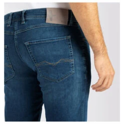 MAC Jogn Jeans Bermuda Night Blue Vintage Wash -Modezauber Günstiges Geschäft mac jeans jogn bermuda blau h659 model detail hinten