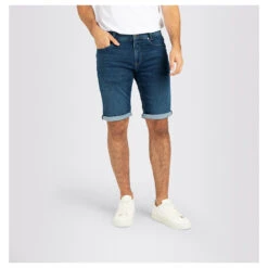 MAC Jogn Jeans Bermuda Night Blue Vintage Wash -Modezauber Günstiges Geschäft mac jeans jogn bermuda blau h659 model vorne