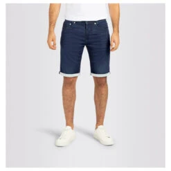 MAC Jogn Jeans Bermuda Dark Blue Greenish Indigo -Modezauber Günstiges Geschäft mac jeans jogn bermuda blau h731 model vorne