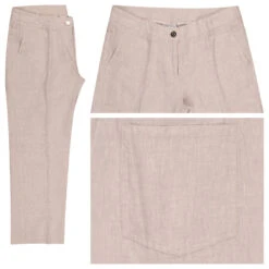 MAC Nora Cropped 7/8 Leinenhose Fog Grey Melange