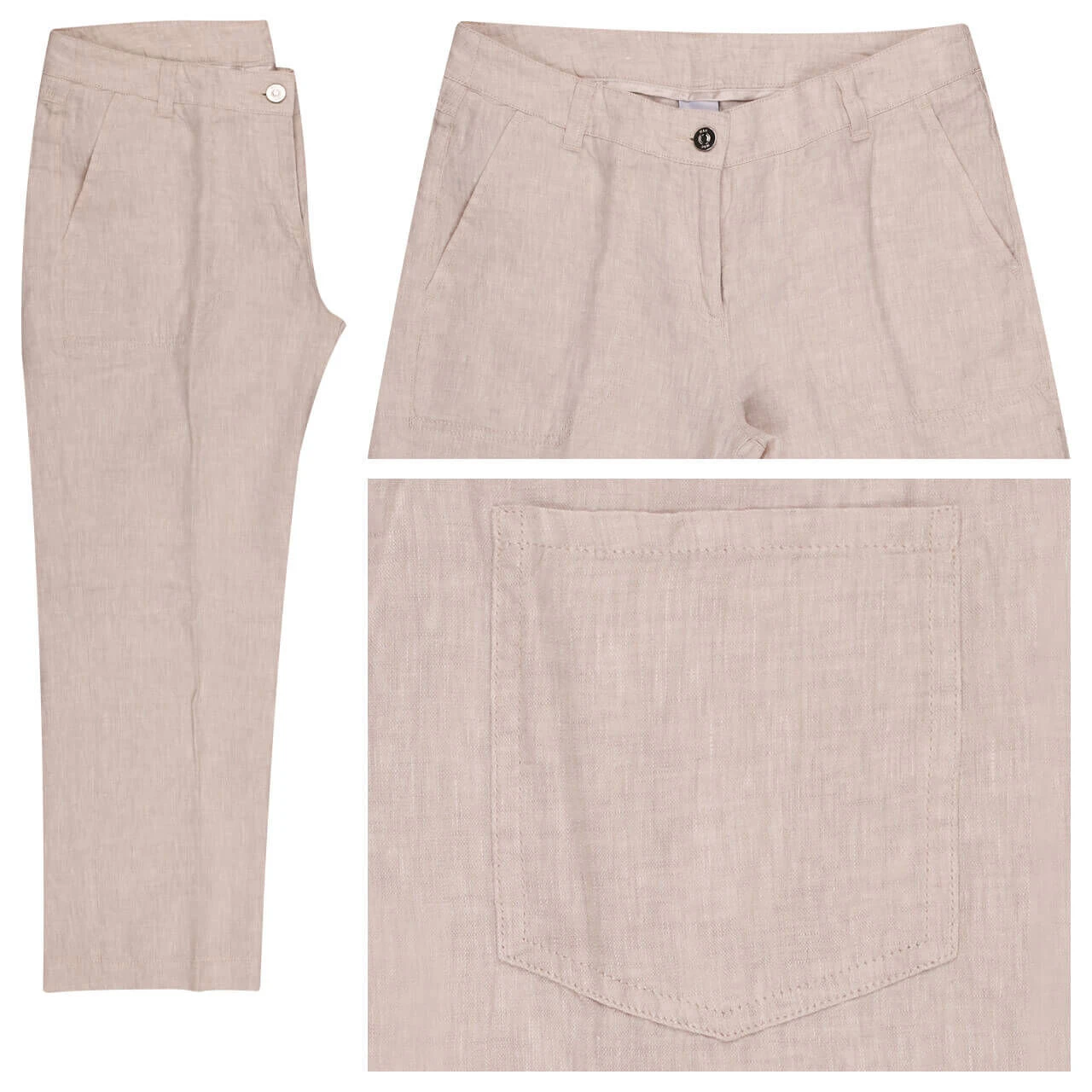 MAC Nora Cropped 7/8 Leinenhose Fog Grey Melange 1 MAC Nora Cropped 7/8 Leinenhose Fog Grey Melange