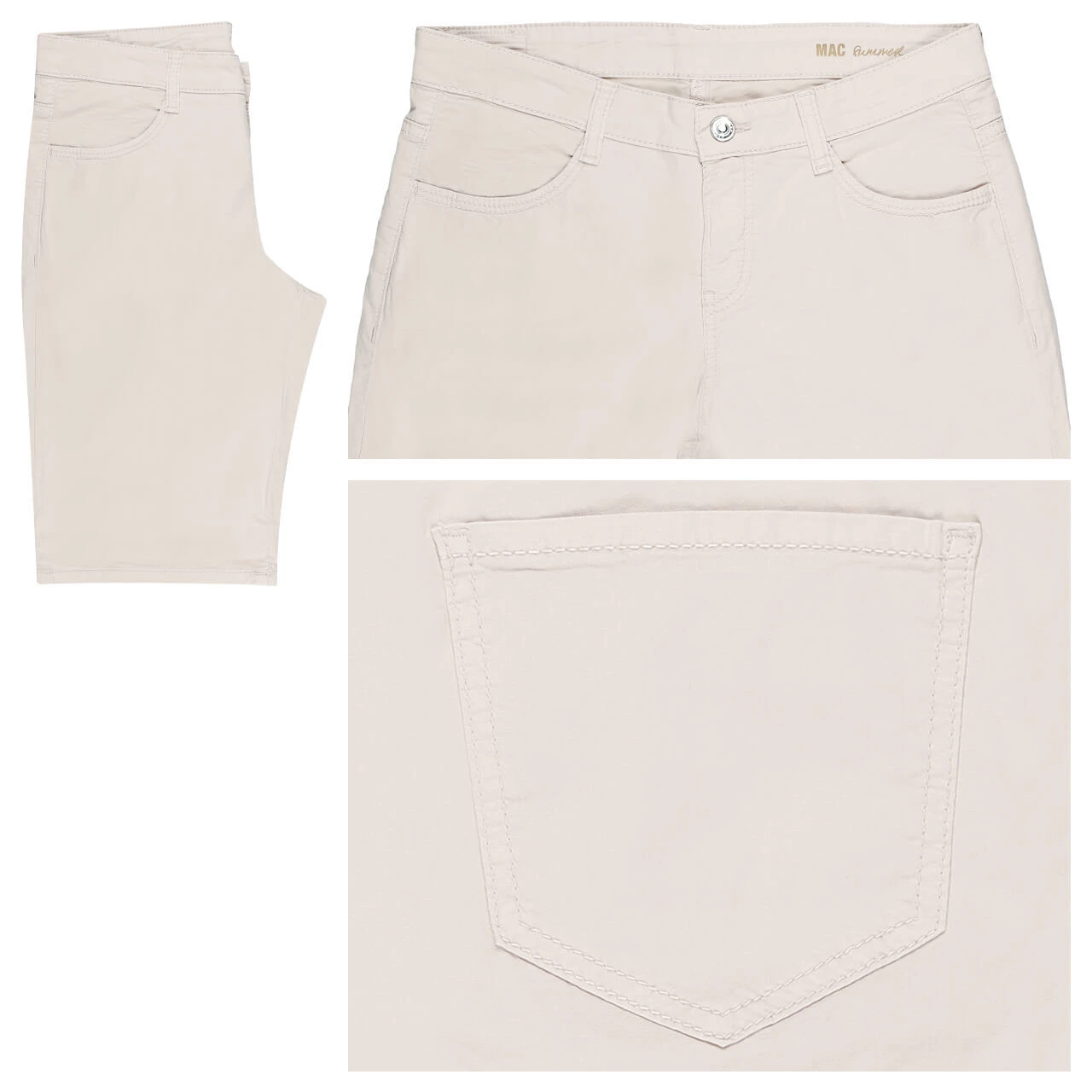 MAC Shorty Baumwollhose Ivory Summer Clean 1 MAC Shorty Baumwollhose Ivory Summer Clean