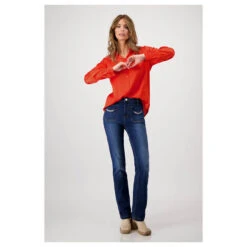 Monari Damen Langarm Bluse Lava 10 Monari Damen Langarm Bluse Lava -Modezauber Günstiges Geschäft monari italian feeling bluse orange 469 front