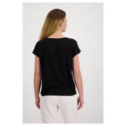 Monari Damen T-Shirt Black Sporty Elegance -Modezauber Günstiges Geschäft monari shirt sporty elegance 999 ansicht model hinten