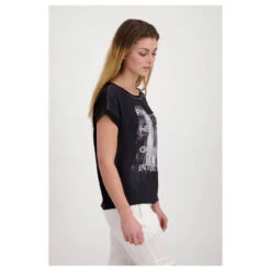 Monari Damen T-Shirt Black Sporty Elegance -Modezauber Günstiges Geschäft monari shirt sporty elegance 999 ansicht model seitlich