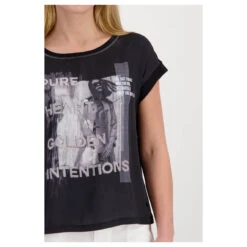 Monari Damen T-Shirt Black Sporty Elegance -Modezauber Günstiges Geschäft monari shirt sporty elegance 999 detail model vorn