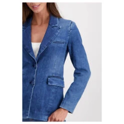 Monari Damen Jeans Blazer Blue 11 Monari Damen Jeans Blazer Blue -Modezauber Günstiges Geschäft monari streetstyle jeans blazer blau 351 model detail