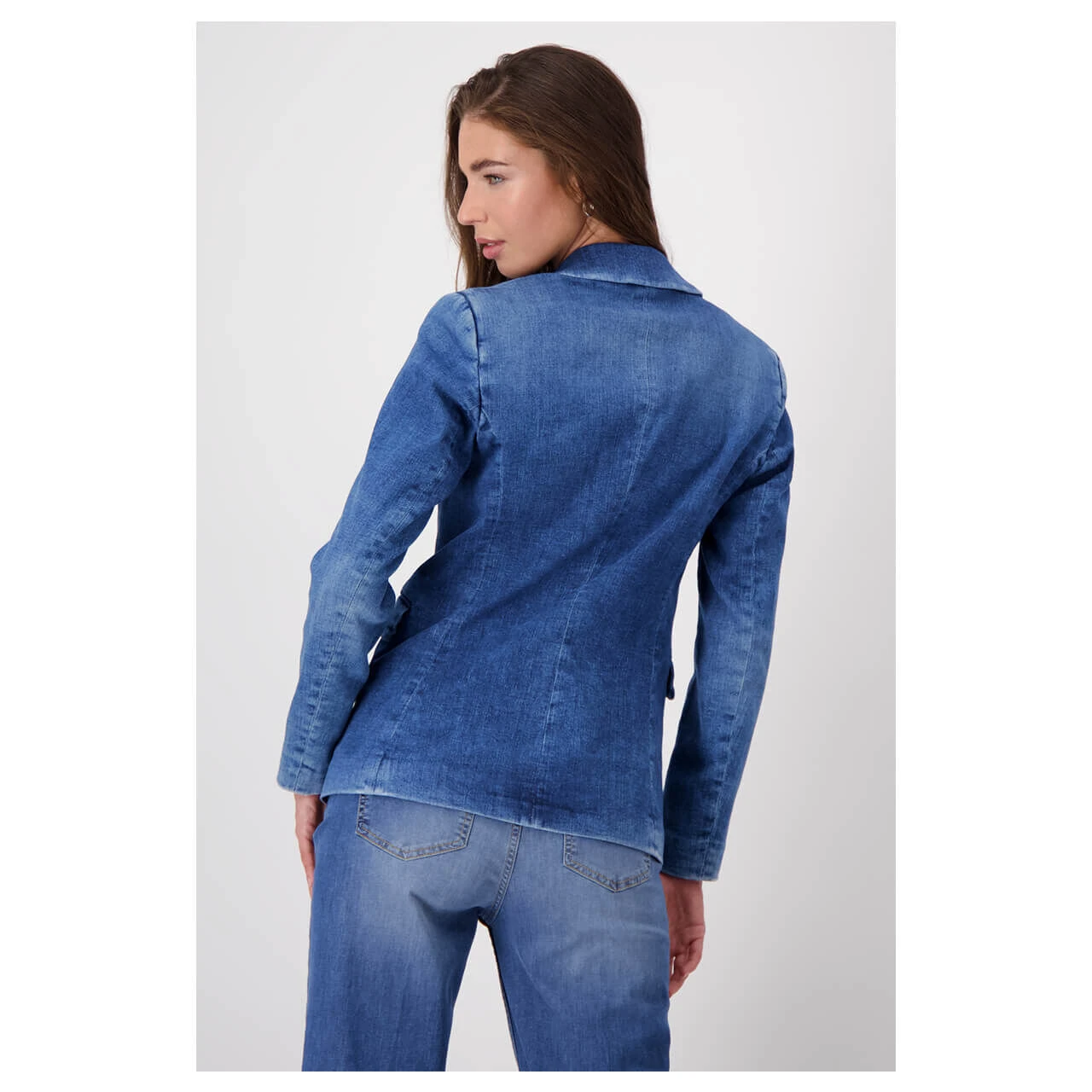 Monari Damen Jeans Blazer Blue 3 Monari Damen Jeans Blazer Blue – Bild 3