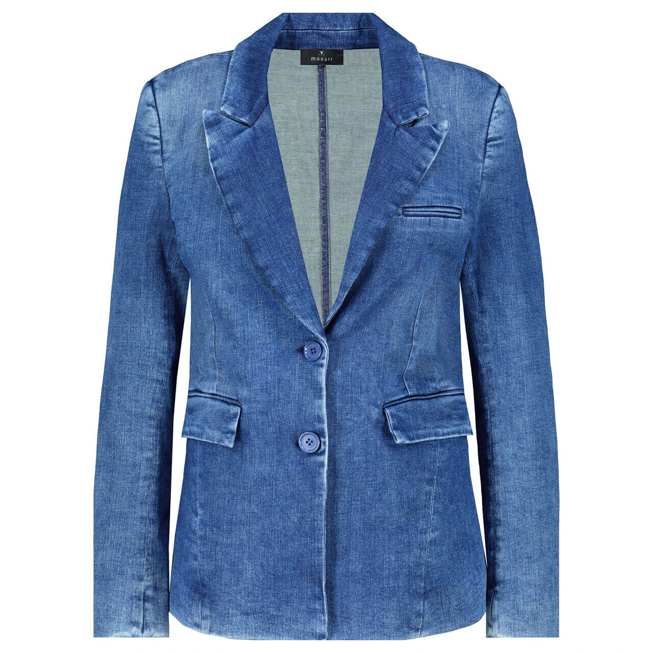 Monari Damen Jeans Blazer Blue 1 Monari Damen Jeans Blazer Blue