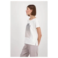 Monari Damen T-Shirt Glitter Off White 8 Monari Damen T-Shirt Glitter Off White -Modezauber Günstiges Geschäft monari tshirt dubai 102 ansicht model seitlich