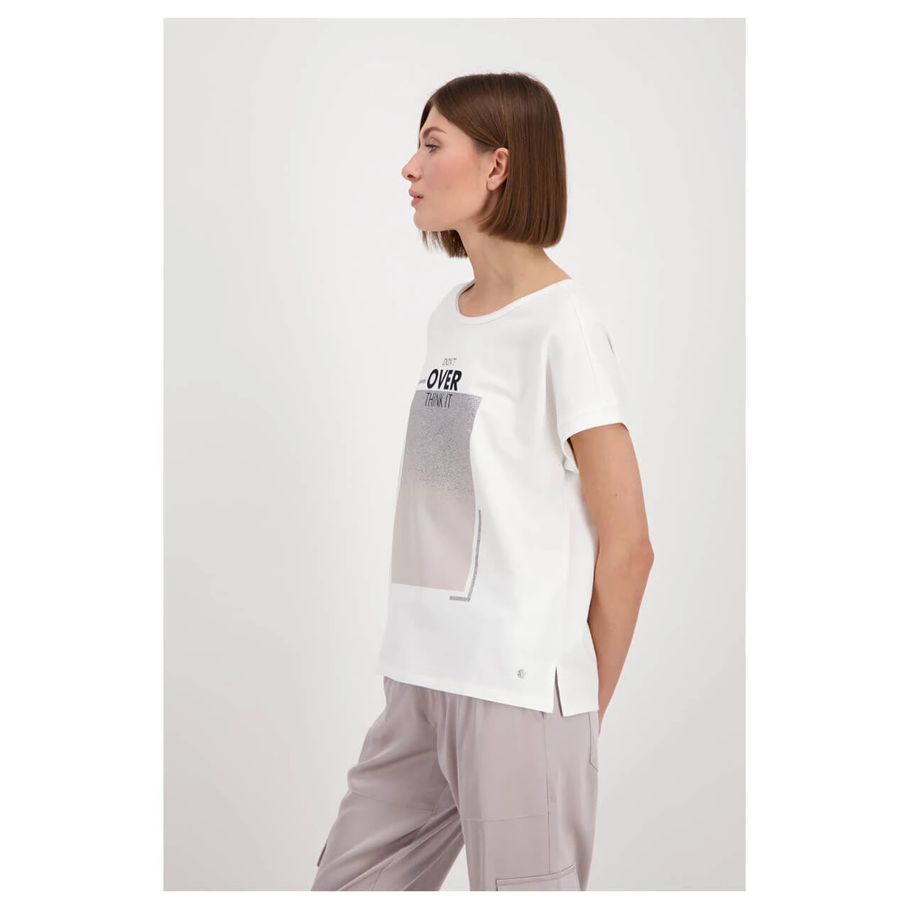 Monari Damen T-Shirt Glitter Off White 3 Monari Damen T-Shirt Glitter Off White – Bild 3