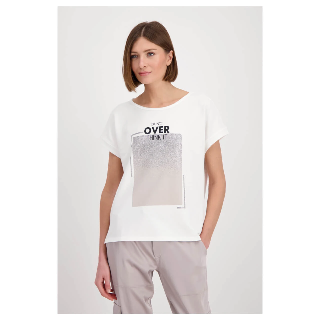 Monari Damen T-Shirt Glitter Off White 2 Monari Damen T-Shirt Glitter Off White – Bild 2