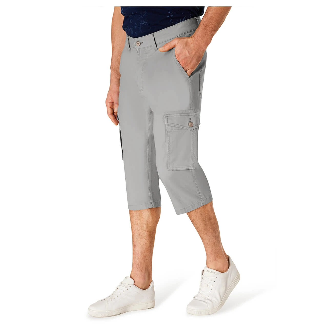 Pioneer Carlo 3/4 Cargo Baumwollhose Light Grey 5 Pioneer Carlo 3/4 Cargo Baumwollhose Light Grey – Bild 5
