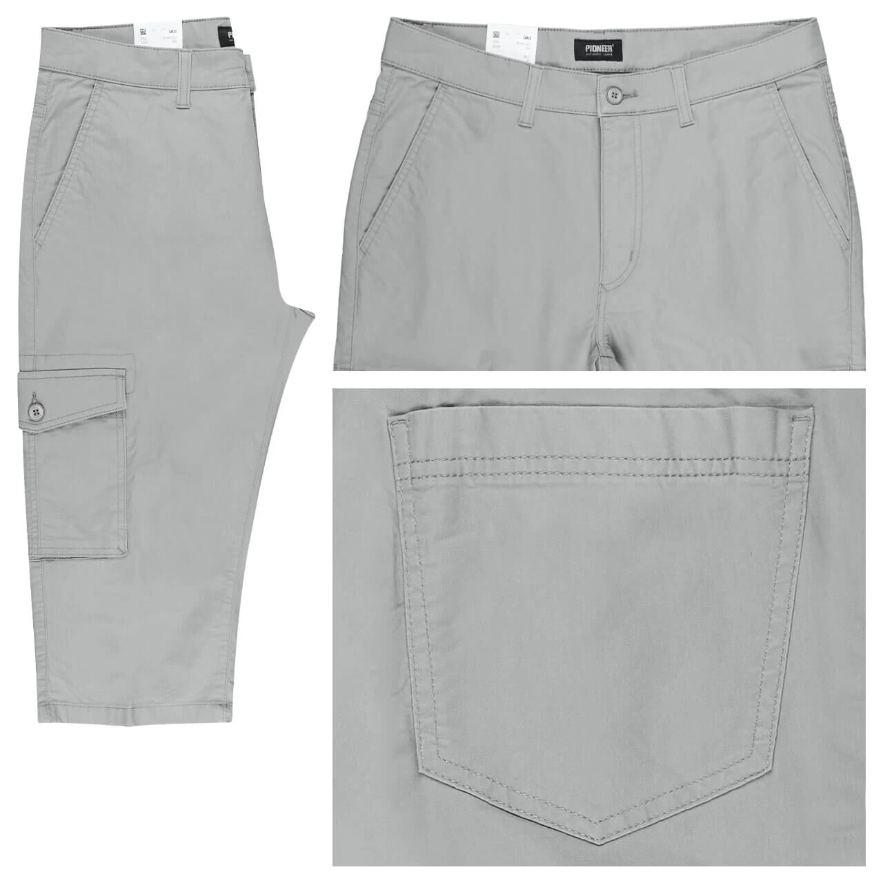 Pioneer Carlo 3/4 Cargo Baumwollhose Light Grey 1 Pioneer Carlo 3/4 Cargo Baumwollhose Light Grey