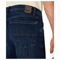 Pioneer Finn Jeans Bermuda Megaflex Dark Blue Used -Modezauber Günstiges Geschäft pioneer jeans finn megaflex blau 6812 model detail hinten