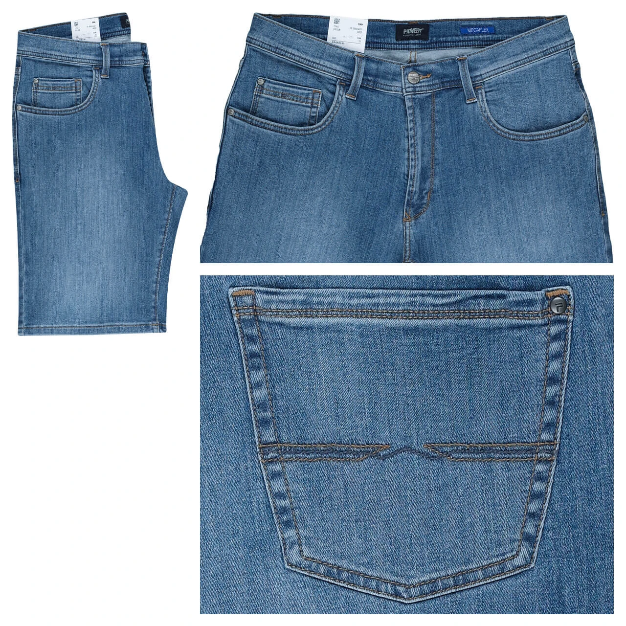 Pioneer Finn Jeans Bermuda Megaflex Blue Used 1 Pioneer Finn Jeans Bermuda Megaflex Blue Used