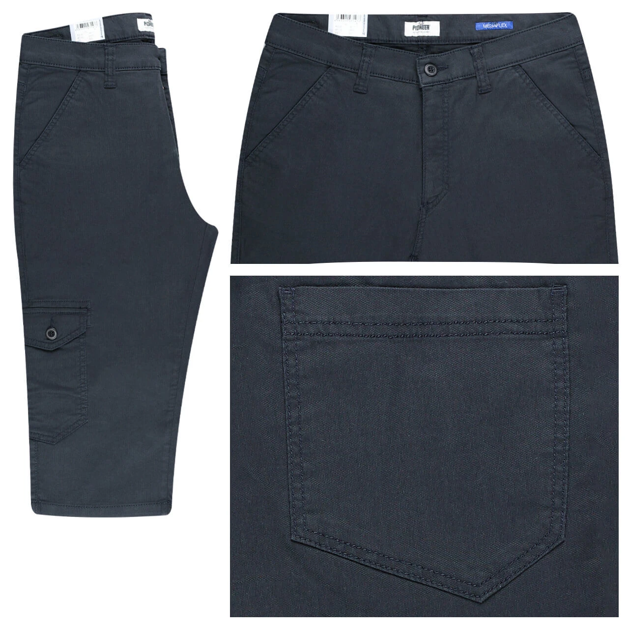 Pioneer Paul 3/4 Cargo Baumwollhose Megaflex Navy 1 Pioneer Paul 3/4 Cargo Baumwollhose Megaflex Navy