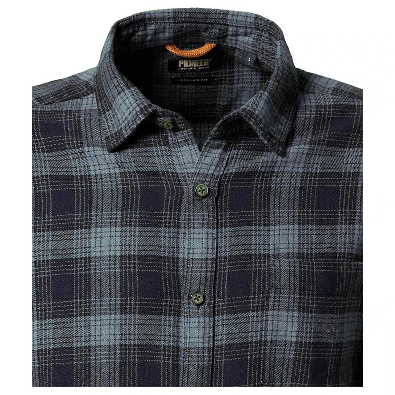 Pioneer Herren Langarm Hemd Sea Blue Checked 3 Pioneer Herren Langarm Hemd Sea Blue Checked – Bild 3