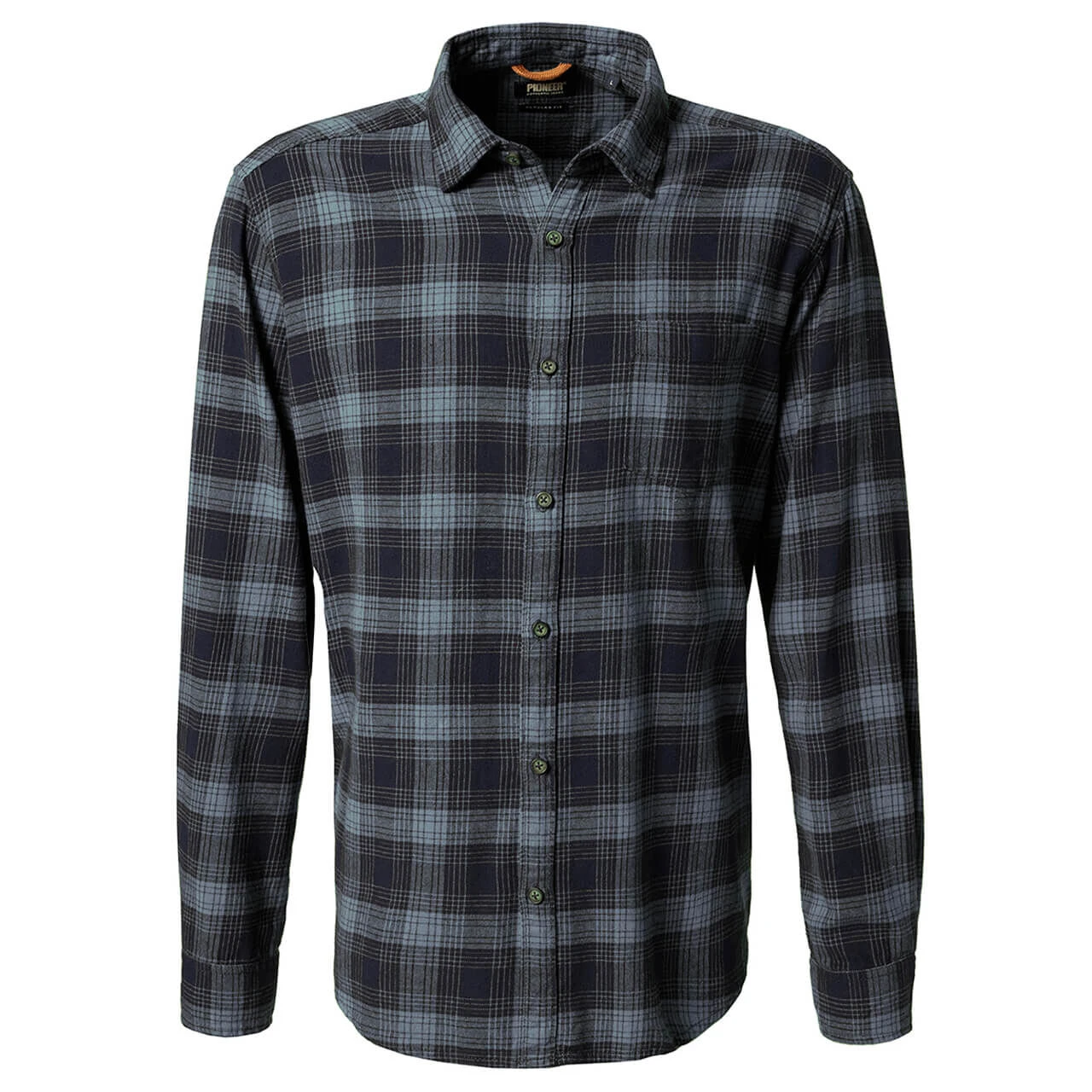 Pioneer Herren Langarm Hemd Sea Blue Checked 1 Pioneer Herren Langarm Hemd Sea Blue Checked