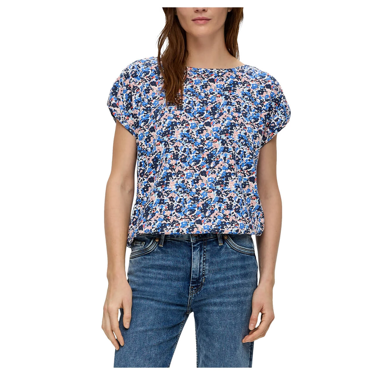 S.Oliver Damen T-Shirt Navy Flower Print 2 S.Oliver Damen T-Shirt Navy Flower Print – Bild 2