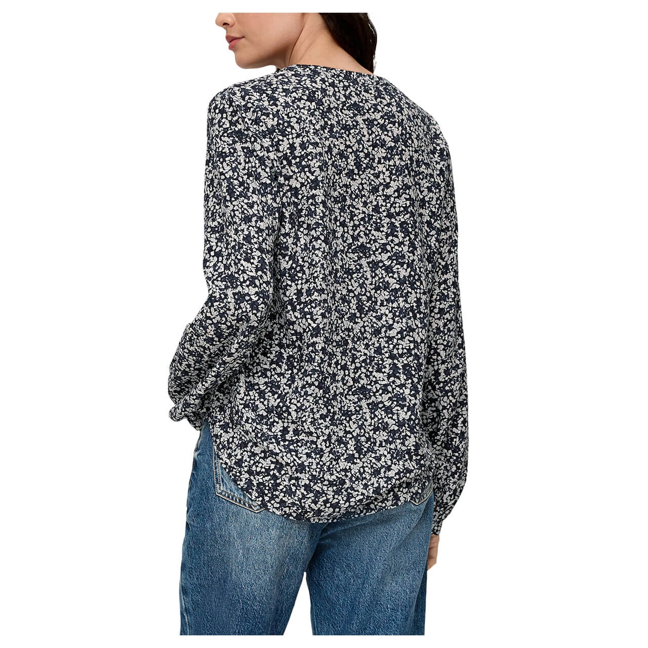 S.Oliver Damen Langarm Bluse Navy Blue Print 3 S.Oliver Damen Langarm Bluse Navy Blue Print – Bild 3