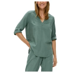 S.Oliver Damen 3/4 Arm Bluse Ocean Green 6 S.Oliver Damen 3/4 Arm Bluse Ocean Green -Modezauber Günstiges Geschäft s oliver bluse gruen 6575 model vorne