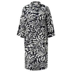S.Oliver Damen 3/4 Arm Kleid Navy Printed
