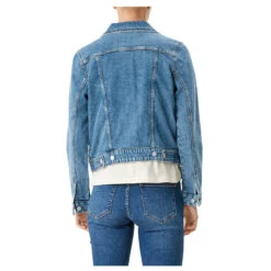 S.Oliver Damen Jeansjacke Middle Blue Denim Stretch 6 S.Oliver Damen Jeansjacke Middle Blue Denim Stretch -Modezauber Günstiges Geschäft s oliver jeans jacke blau 54z6 hinten