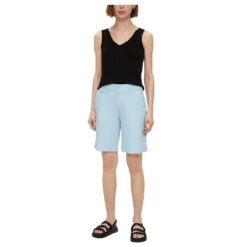 S.Oliver Damen Baumwoll Chino Bermuda Light Blue -Modezauber Günstiges Geschäft s oliver jeans shorts blau 5081 ansicht detail vorne