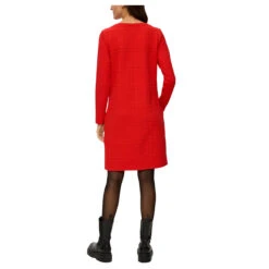 S.Oliver Damen Langarm Kleid Red Structured 7 S.Oliver Damen Langarm Kleid Red Structured -Modezauber Günstiges Geschäft s oliver kleid rot 3074 model hinten
