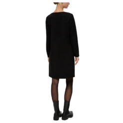 S.Oliver Damen Langarm Kleid Black Structured 7 S.Oliver Damen Langarm Kleid Black Structured -Modezauber Günstiges Geschäft s oliver kleid schwarz 9999 model hinten