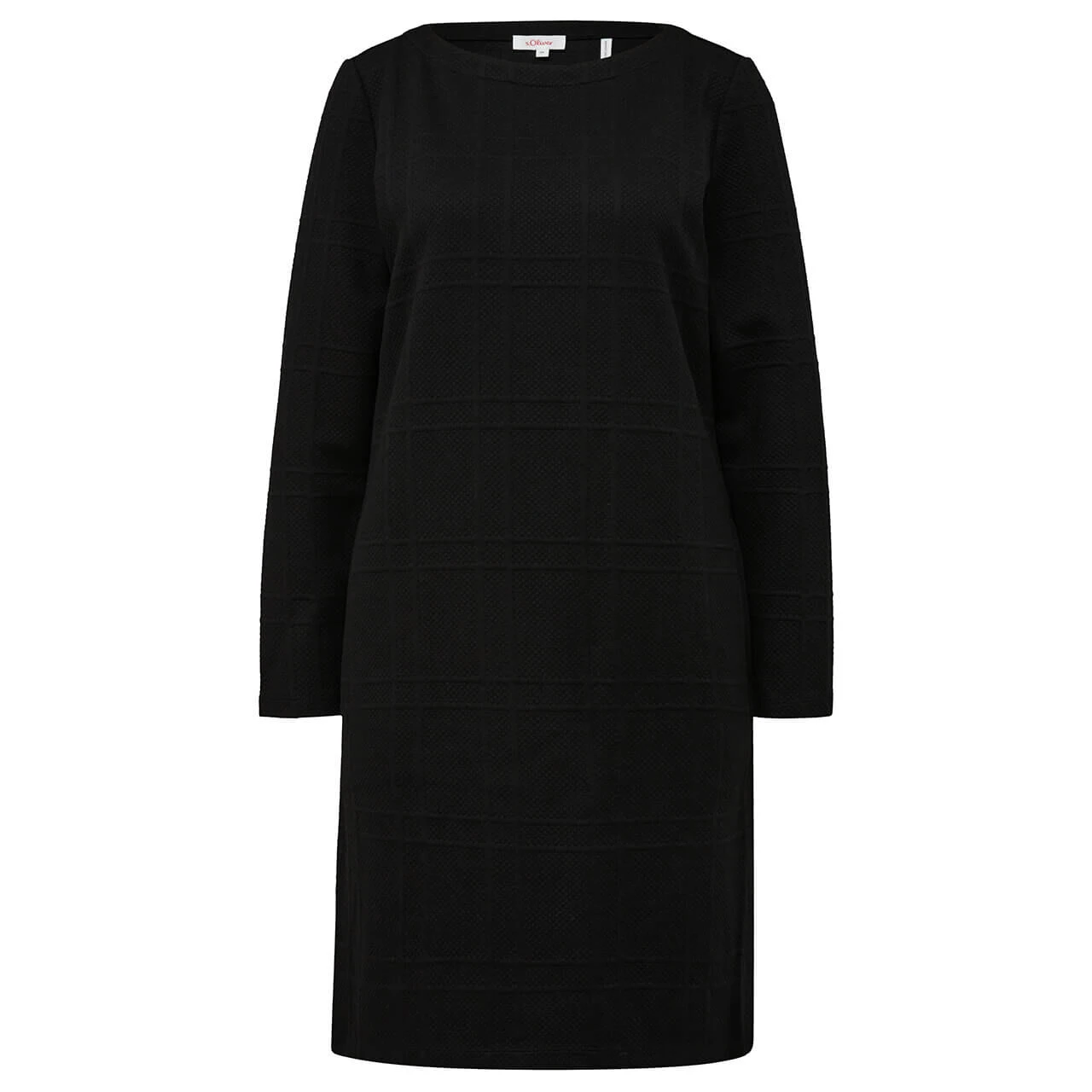 S.Oliver Damen Langarm Kleid Black Structured 1 S.Oliver Damen Langarm Kleid Black Structured
