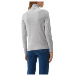 S.Oliver Damen Rollkragen Pullover Basic Grey Melange -Modezauber Günstiges Geschäft s oliver rollkragenpullover grau 9400 hinten