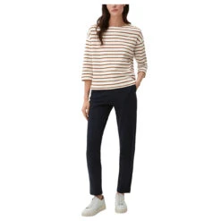 S.Oliver Damen 3/4 Arm Pullover Brown Stripes 7 S.Oliver Damen 3/4 Arm Pullover Brown Stripes -Modezauber Günstiges Geschäft s oliver shirt gestreift braun 84G2 ansicht model