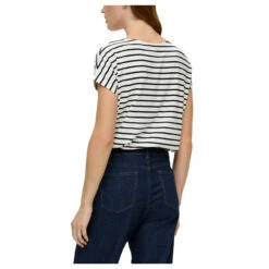 S.Oliver Damen T-Shirt White Stripes 6 S.Oliver Damen T-Shirt White Stripes -Modezauber Günstiges Geschäft s oliver top blau 02h2 model hinten