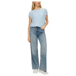S.Oliver Damen T-Shirt Blue Stripes -Modezauber Günstiges Geschäft s oliver top blau 55h2 model