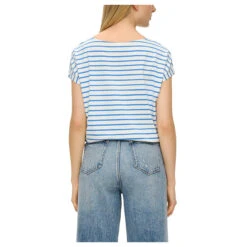 S.Oliver Damen T-Shirt Blue Stripes -Modezauber Günstiges Geschäft s oliver top blau 55h2 model hinten