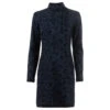Soquesto Damen Langarm Kleid Navy Graphic Printed