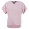 Soquesto Damen Kurzarm Bluse Rose Cloud