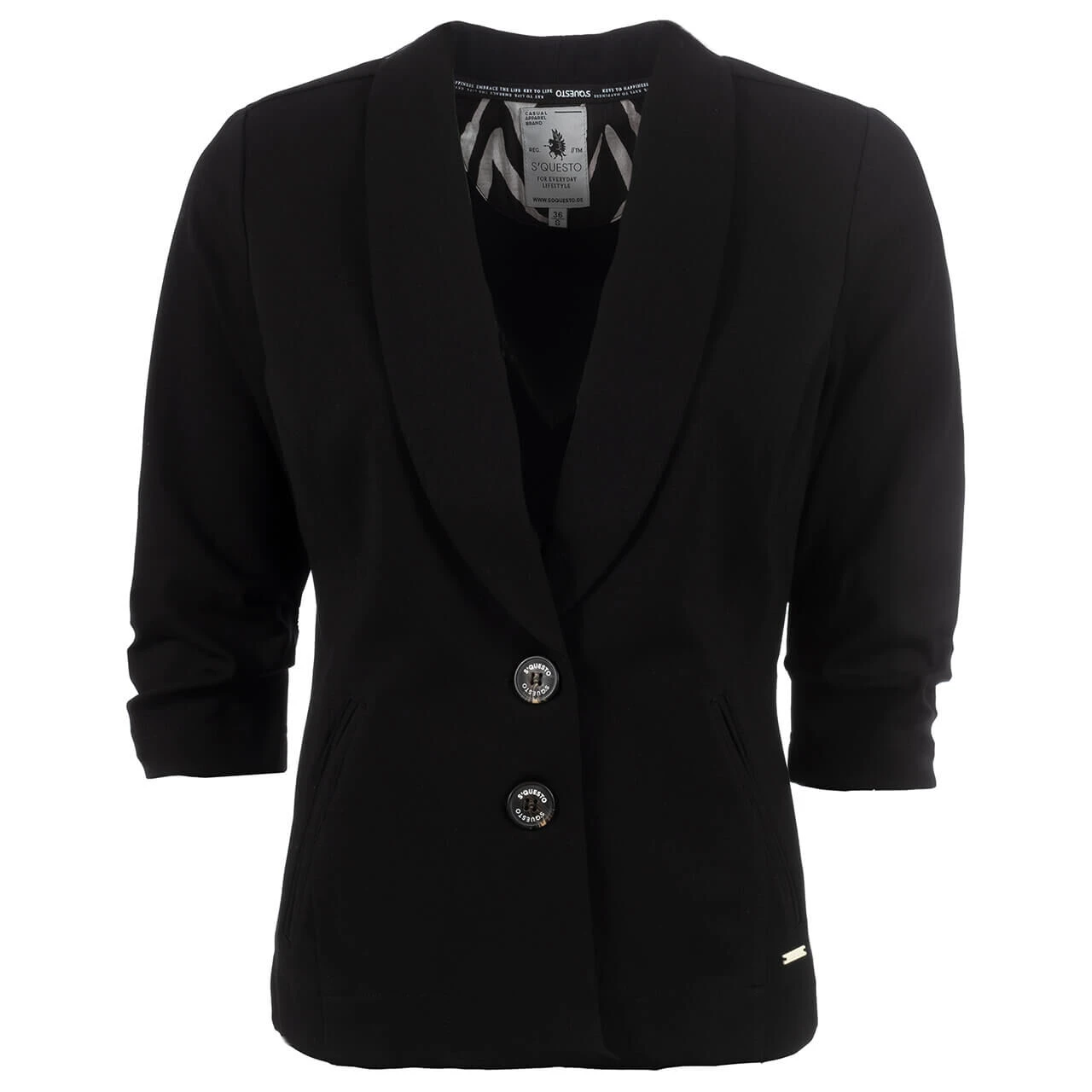 Soquesto 3/4 Arm Blazer Black 1 Soquesto 3/4 Arm Blazer Black