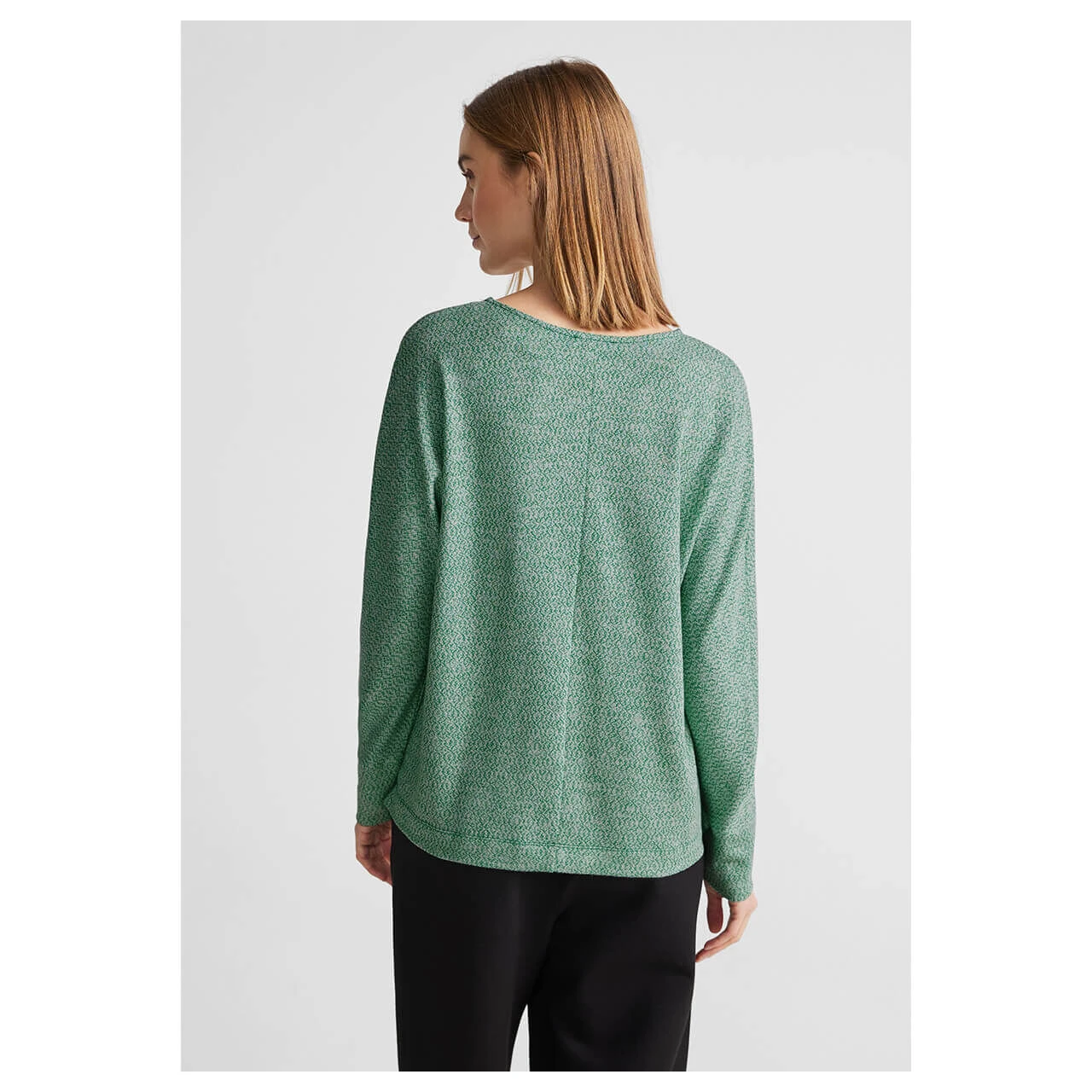 Street One Damen Langarm Shirt 2-Color Structure Fresh Green Melange 3 Street One Damen Langarm Shirt 2-Color Structure Fresh Green Melange – Bild 3